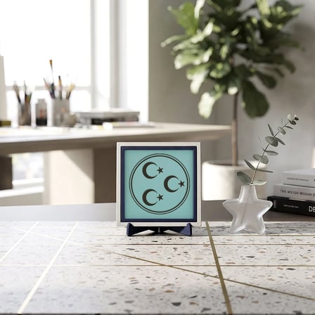 Özel Tasarım Üç Hilal Motifli Dekoratif Obje, Çalışma Alanınıza Enerji Katan Detay 10x10 cm