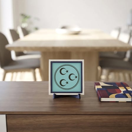 Özel Tasarım Üç Hilal Motifli Dekoratif Obje, Çalışma Alanınıza Enerji Katan Detay 10x10 cm