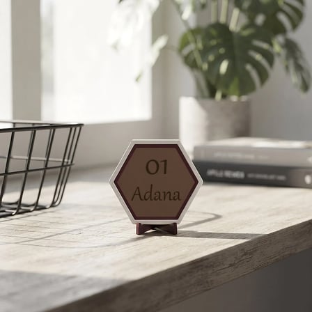 Adana 01 Plaka Temalı Dekoratif Obje, Şehir Hatırası Arayanlar İçin Modern Masaüstü Dekoru 10x10 cm