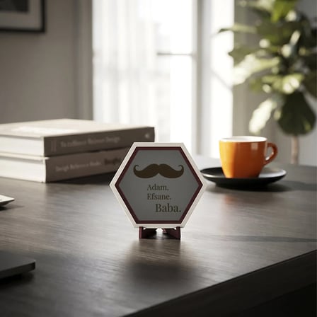 Efsane Baba Yazılı Dekoratif Aksesuar, Babanıza Özel Anlamlı ve Modern Bir Hatıra 10x10 cm