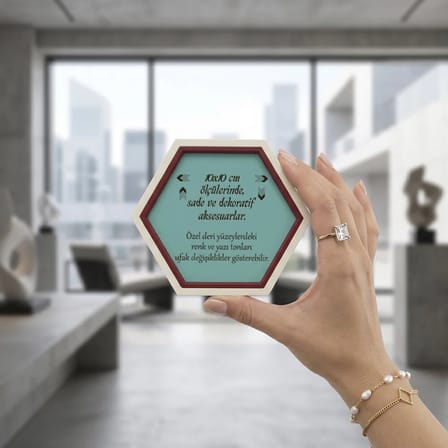 Babaya Hediye Dekoratif Masaüstü Objesi, Modern Çizgilerle Hazırlanmış Özel Tasarım 10x10 cm