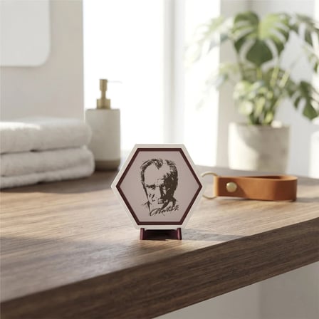 Anlamlı Atatürk Portreli Dekoratif Parça, Modern Yaşam Alanları İçin Estetik Dekorasyon 10x10 cm