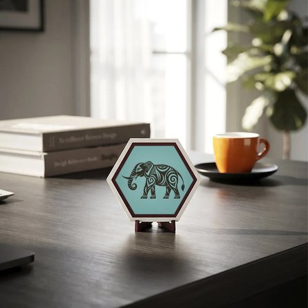Estetik Fil Motifli Masaüstü Aksesuarı Minimalist Tarzınıza Uygun Modern ve Şık Bir Dekorasyon 10x10 cm