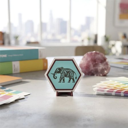 Estetik Fil Motifli Masaüstü Aksesuarı Minimalist Tarzınıza Uygun Modern ve Şık Bir Dekorasyon 10x10 cm