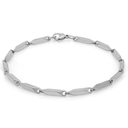 Silver Renk 317L Çelik Singapur Bileklik