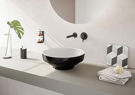 VitrA Origin A4258136 Ankastre Lavabo Bataryası, İki Rozetli, Sıva Üstü, Mat Siyah