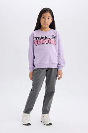 DeFacto Kız Çocuk Baskılı Beli Paçası Lastikli Jogger Eşofman Altı D9170A824AUGR93