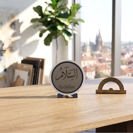 Zarafetiyle Öne Çıkan Bir Hediyelik Manevi Değerli Es-Selam İfadesi Masaüstü Hediyelik Obje, Yeni Bir Mekânın Anısına Özel Armağan 10x10 cm