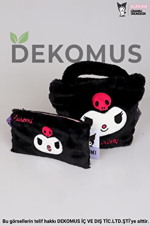 DEKOMUS İLE LİSANSLI YENİ SEZON KUROMI PELUŞ BASIC EL ÇANTASI VE KOL ÇANTASI 2'LİSİ