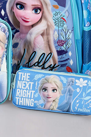 DEKOMUS LİSANSLI "MAVİ KARLAR ÜLKESİ ELSA KOLEKSİYONU" OKUL ÇANTASI,BESLENME ÇANTASI VE KALEM ÇANTASI 3'LÜSÜ 