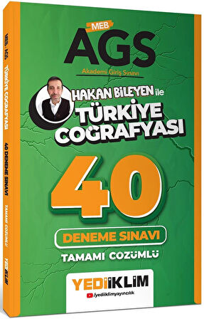 Yediiklim Yayınları KPSS MEB AGS 4x4 Türkiye Coğrafyası Soru ve 40 Deneme Sınavı Seti Hakan Bileyen