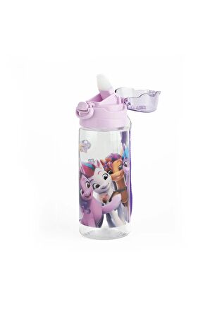 My Little Pony Şeffaf Matara 500ml - Pony Çocuk Suluk - Lisanslı My Little Pony Matara Pipetli Suluk