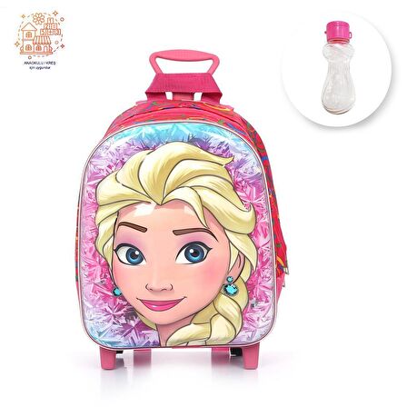 Anaokulu Mavi Pembe Elsa Çanta - Kız Çocuk Çanta - Elsa Çanta - Frozen Kreş Çanta - Anaokulu Çantası