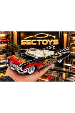 1959 Cadillac Eldorado Biarritz Convertible Diecast Model Araba 1:24 Cadillac Eldorado Siyah