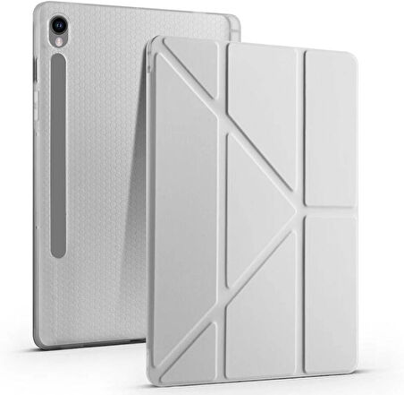 Galaxy Tab S10 FE Plus 13.1 İnç Tablet Kılıfı – Kalem Bölmeli, Standlı, Tri-Folding Manyetik Kapak, Tam Koruma (SM-X626 Uyumlu)