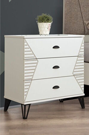 Safir Genç Odası - 3 Kapılı Dolap, Karyola, Komodin, Şifonyer