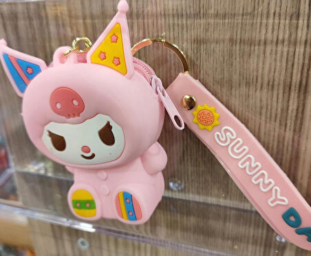 anahtarlık çok amaçlı fermuarlı silikon mini cüzdan çanta sanrio karakterleri