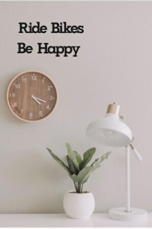 Ahşap Ride Bikes Be Happy Duvar Yazısı Duvar Süsü Bisiklet Yazısı