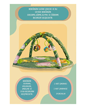 Neşeli Hayvanlar Oyuncaklı Oyun Minderi