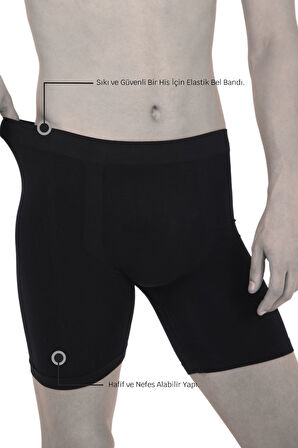 ERKEK 6 LI ÖZEL PAKET MİKRO FİBER ESNEK DİKİŞSİZ UZUN BOY BOXER 