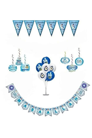 Çıtıpıtıstore Sünnet Süsleme Seti Maşallah Yazısı Nazar Boncuklu Balon