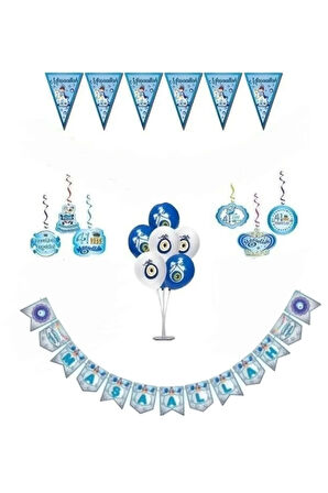 Çıtıpıtıstore Sünnet Süsleme Seti Maşallah Yazısı Nazar Boncuklu Balon