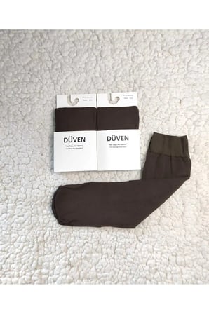 2'li Paket Cotton Dizaltı Mat Extra Yumuşak Kakao Pantolon Çorap