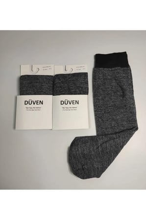 2'li Paket Cotton Dizaltı Mat Extra Yumuşak Kül Melanj Pantolon Çorap