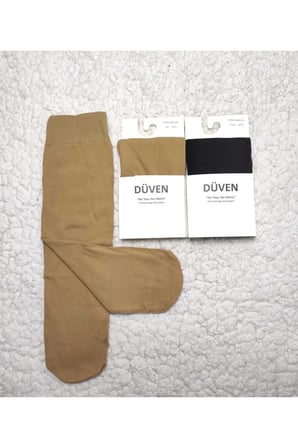 2'li Paket Cotton Dizaltı Mat Extra Yumuşak Siyah Ten Pantolon Çorap