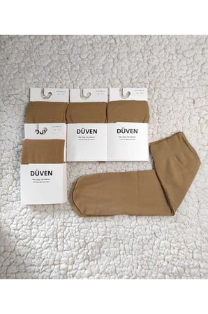 4'Lü Paket Cotton Dizaltı Mat Extra Yumuşak Ten Pantolon Çorap