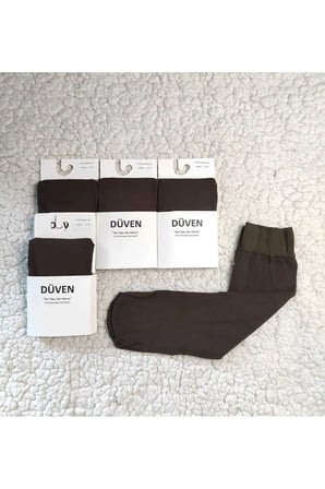 4'Lü Paket Cotton Dizaltı Mat Extra Yumuşak Kakao Pantolon Çorap