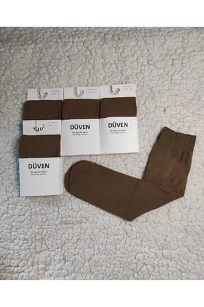 4'Lü Paket Cotton Dizaltı Mat Extra Yumuşak Bronz Pantolon Çorap