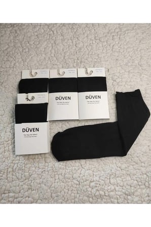 4'Lü Paket Cotton Dizaltı Mat Extra Yumuşak Siyah Pantolon Çorap