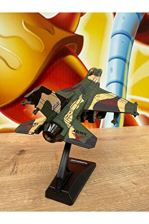 F16 Savaş Uçağı Sesli Işıklı Çekbırak METAL (Buhar Atar) F16 Uçak Standlı Koleksiyonluk Diecast Uçak