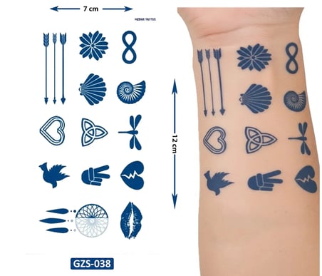 Summer Tarz 4 Adet Birden Yarı Kalıcı Minimal Parmak ve El Üstü Aylık Geçici Dövmeler