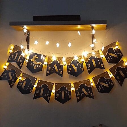 11 Ayın Sultanı Ramazan Harf Afiş Banner + Peri Led - Bayram Banner - Hoşgeldin Ramazan Banner