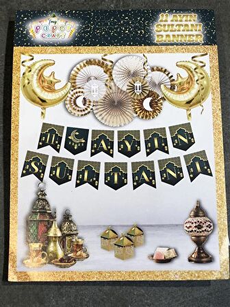 11 Ayın Sultanı Ramazan Harf Afiş Banner + Peri Led - Bayram Banner - Hoşgeldin Ramazan Banner