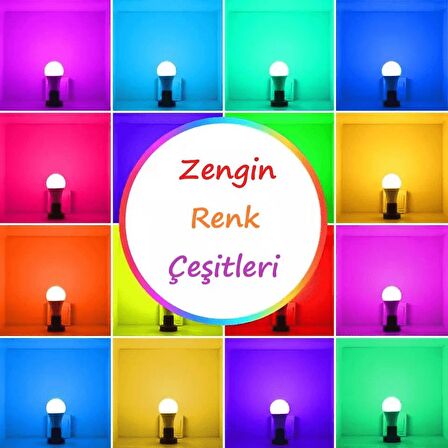 Renk Değiştiren Led Ampul - Dimmerli 9w Rgb - Uzaktan Kumandalı Led Ampul Renkli Ampül