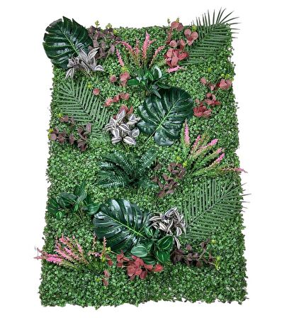 Yapay Çiçek Duvar Kaplama 1M2 120*80 CM Panel Şimşir Dik Duvar Uygulama