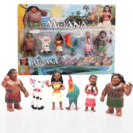 Moana Oyuncak Figür Oyuncak Seti 8 Parça Oyuncak - Moana Figürleri - Prenses Figür