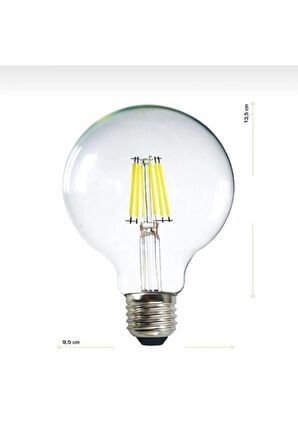 4w 6500k Beyaz Led Rustik Dekoratif Ampul Vintage Aydınlatma G95 4w Beyaz