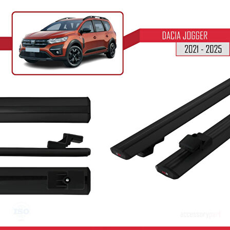 Dacia Jogger 2021 ve Sonrası ile Uyumlu BASIC Model Ara Atkı Tavan Barı Siyah 2 Adet