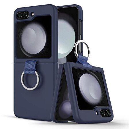Samsung Z Flip 5 Yüzüklü Standlı Mat Kılıf 