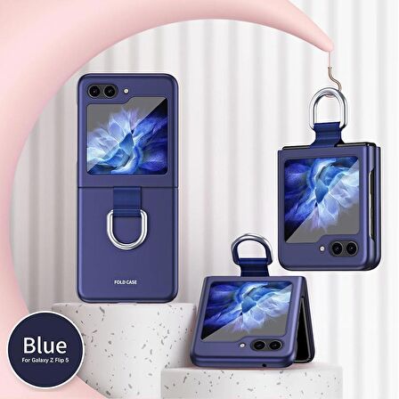 Samsung Z Flip 5 Yüzüklü Standlı Mat Kılıf 