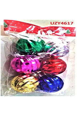 AĞAÇ PARTİ SÜSÜ DALGALI TOP 6CM 6 LI