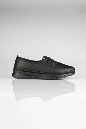 Siyah Kadın Ortopedik Taban Kadın Günlük Babet Ayakkabı