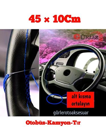 Universal Kamyon Tır Otobüs Dikmeli Direksiyon Kılıfı 45 × 10Cm
