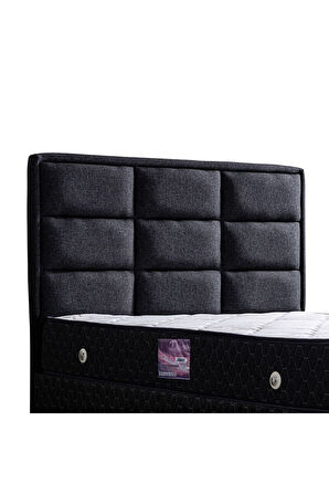 Grande Ikili Set, Çift Kişilik Baza Başlık Seti, Keten Antrasit
