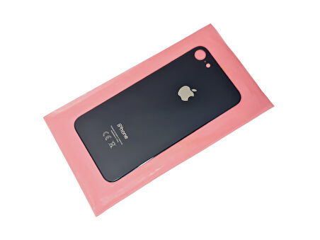 Tkgz İPhone 8 Arka Pil Batarya Kapağı (CAM) SİYAH