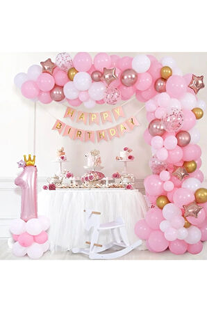 1. Doğum Günü Süslemeleri, Pembe Balon Kemer Kiti